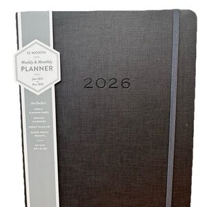 Eccolo Planner 2026 12-Month Weekly & Monthly Planner 10x8” Gray